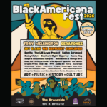 A line up poster for BlackAmericana Fest, listing the participating artists.